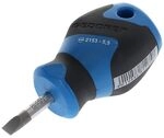 GEDORE Schraubendreher Schlitz klein, Mini Schraubenzieher kurz, 3-Komponenten-Griff,