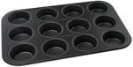 Zenker 12er-Muffinform &Oslash; 7 cm BLACK METALLIC, Muffinbackform aus Stahlblech,