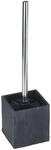WENKO WC-Garnitur Slate Rock - WC-B&uuml;rstenhalter, Schiefer-Optik, Polyresin, 10.2 x