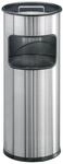 Durable Papierkorb Edelstahl 17 Liter, mit Ascher, rund, silber, 337323