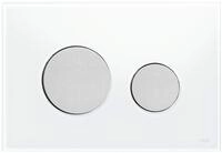 Tece 9.240.659 Loop Bet&auml;tigungsplatte f&uuml;r WC (Glas wei&szlig;, Tasten Chrom,