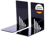 MAUL Buchst&uuml;tze Stahl schwarz 2er Set stabil Kratzfest f&uuml;rs B&uuml;ro