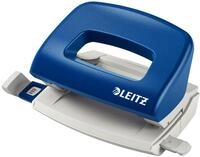 Leitz Mini B&uuml;ro Locher aus Metall, kleiner Locher f&uuml;r 10 Blatt, Blau