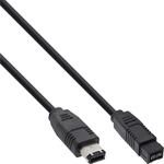 InLine 36903 FireWire Kabel, IEEE1394 6pol Stecker zu 9pol Stecker, schwarz, 3m
