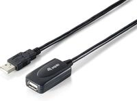 Equip USB Kabel A -> A St/Bu 10.00m sw Verl. Aktiv