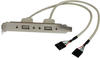 StarTech.com 2-Port USB A Slotblech-Adapter (Buchse)