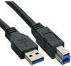 InLine 35350 USB 3.0 Kabel, A an B, schwarz, 5m
