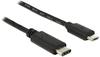 Delock Kabel USB Type-C 2.0 Stecker > USB 2.0 Micro-B Stecker 1, 0 m Schwarz
