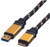 ROLINE GOLD USB 3.2 Gen 1 Kabel, USB A - Micro B, ST/ST, 2 m