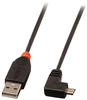 Lindy 31976 - USB 2.0 Kabel Typ A / Micro-B 90° gewinkelt, 1m