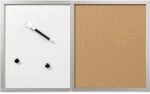 Herlitz 10685394 Pinnwand und Magnettafel, 40x60cm mit Holzrahmen, Farbe silber...