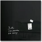 SIGEL Premium Glas-Whiteboard 100x100 cm schwarz hochgl&auml;nzend