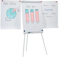 FRANKEN Flipchart, Beschreibbar, Magnetisch, Mit 2 Seitenarmen, Dreibeinstativ,...