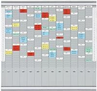 FRANKEN T-Kartentafel Jahresplaner, 81,9 x 78 cm, 12 Tr&auml;ger + 2 Index, 35...