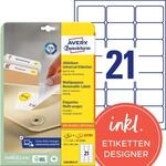 AVERY Zweckform L6023REV-25 Universal Etiketten (525 plus 105 Klebeetiketten extra,