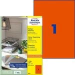 AVERY Zweckform 3470 Rote Etiketten (100 Aufkleber, 210x297mm auf A4, permanent