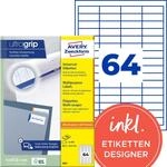 AVERY Zweckform 3667 Universal Etiketten (6.400 Klebeetiketten, 48,5x16,9mm auf...
