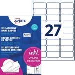 AVERY Zweckform L4784-20 Namensetiketten (540 Namensaufkleber, 63,5x29,6mm auf A4,