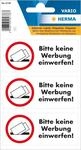 Hinweisetiketten Bitte keine Reklame einwerfen wetterfest - 1 Blatt mit 3 Etiketten
