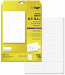 SIGEL Adress Etiketten 45,7 x 21,2 mm 1200 Etiketten | LA315, Abgerundete Ecken...