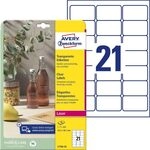 AVERY Zweckform L7782-25 transparente Etiketten (525 Klebeetiketten, 63,5x38,1mm auf