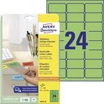 AVERY Zweckform L6033-20 Gr&uuml;ne Etiketten (480 Aufkleber, 63,5x33,9mm auf A4, wieder