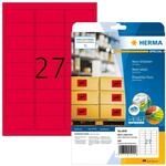 HERMA 5045 Farbige Etiketten neon rot, 20 Blatt, 63,5 x 29,6 mm, 27 pro A4...