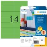 HERMA 5061 Farbige Etiketten gr&uuml;n abl&ouml;sbar, 20 Blatt, 105 x 42,3 mm, 14 pro A4