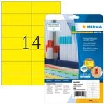 HERMA 5058 Farbige Etiketten gelb abl&ouml;sbar, 20 Blatt, 105 x 42,3 mm, 14 pro A4