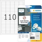 HERMA 4210 Universal Etiketten abl&ouml;sbar, 25 Blatt, 38,1 x 12,7 mm, 110 pro A4 Bogen,