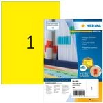 HERMA 4401 Farbige Etiketten gelb, 100 Blatt, 210 x 297 mm, 1 pro A4 Bogen, 100