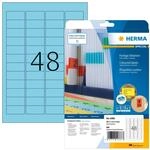 HERMA 4368 Farbige Etiketten blau abl&ouml;sbar, 20 Blatt, 45,7 x 21,2 mm, 48 pro A4