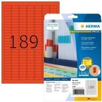 HERMA 4244 Farbige Etiketten rot abl&ouml;sbar, 20 Blatt, 25,4 x 10 mm, 189 pro A4...