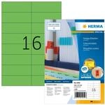 HERMA 4259 Farbige Etiketten gr&uuml;n, 100 Blatt, 105 x 37 mm, 16 pro A4 Bogen, 1600