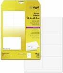 SIGEL LA322 abgerundete Adress-Etiketten selbstklebend, bedruckbar, wei&szlig;, 99,1 x