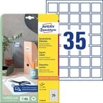AVERY Zweckform L7120-25 Quadratische Etiketten (875 Klebeetiketten, 35x35mm auf A4,