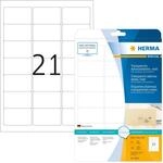 HERMA 8670 Wetterfeste Folienetiketten transparent, 25 Blatt, 63,5 x 38,1 mm, 21 pro
