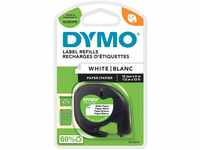DYMO Original LetraTag Papier Etikettenband | schwarz auf weiß | 12 mm x 4 m 