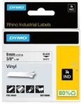 DYMO Rhino-Industrie-Vinyletiketten | 9 mm x 5,5 m | schwarz auf wei&szlig; 