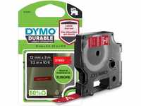 DYMO Original D1 Hochleistungs-Etikettenband | weiß auf rot | 12 mm x 3 m 