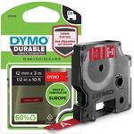 DYMO Original D1 Hochleistungs-Etikettenband | wei&szlig; auf rot | 12 mm x 3 m 