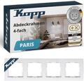 Kopp PARIS 4-fach Abdeckrahmen in Arktis-Wei&szlig; - 8,3 x 29,6 cm - Rahmen f&uuml;r