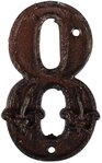 Esschert Design Gusseiserne Hausnummer 8, rostbraun, 7.8 x 1.1 x 12.6, DB62-8