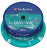 Verbatim DVD-RW 4x Matt Silver 4.7GB, 25er Pack Spindel, DVD Rohlinge...