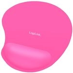Logilink Mauspad mit Silikon Gel Handauflage, pink