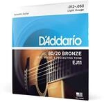 D'Addario EJ11 80/20 Bronze Round Wound Akustikgitarre Saiten Light 12-53 |...