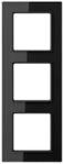 Jung Rahmen Glas 3fach Serie A Creation schwarz, 1 St&uuml;ck, AC 583 GL SW