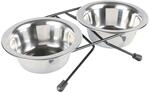 Trixie 24830 Napf-Set Eat on Feet, 2 &times; 0,2 l/&oslash;11 cm, silber