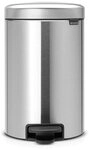 Brabantia 113604 Treteimer mit Inneneimer aus Kunststoff, stahl, Matt Stahl, 12 Liter