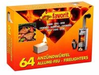 favorit 1249 Anz&uuml;ndw&uuml;rfel f&uuml;r Grill, Kamin und Ofen, 64-er Pack